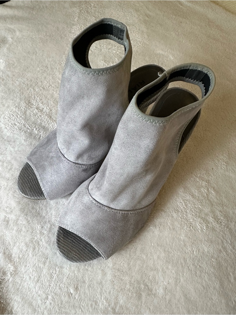 Gray Suede Peep-Toe Women’s Heels